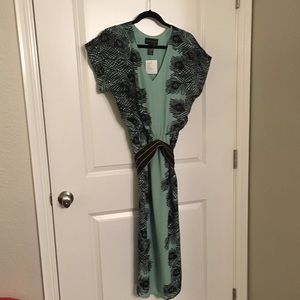 NEW Anthropologie long teal dress